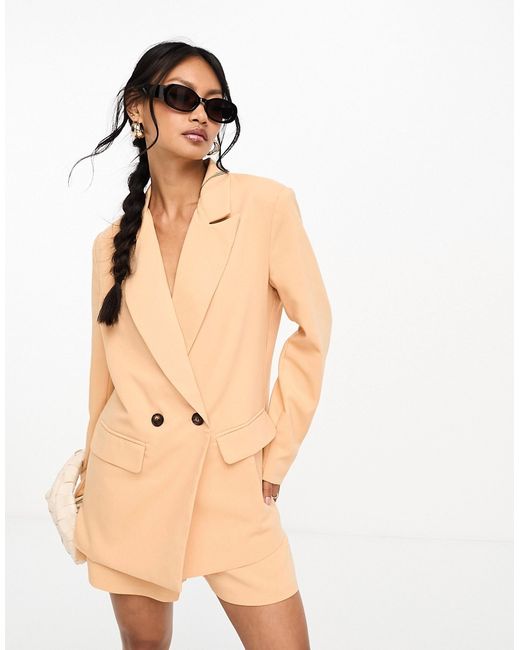 In The Style tailored blazer in peach part of a set-