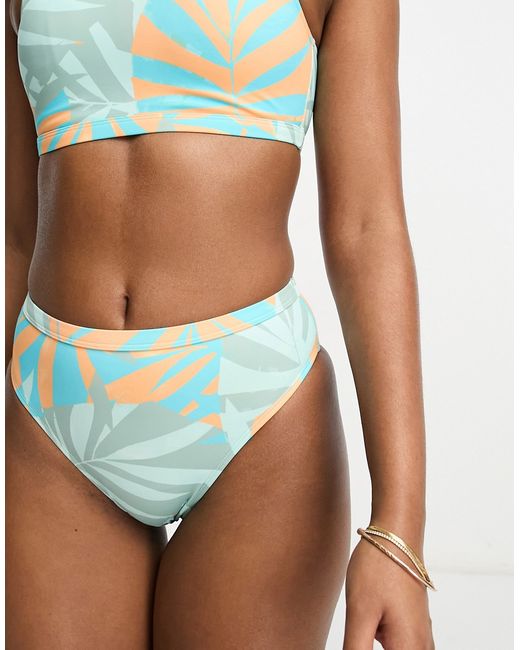 Roxy Pop Up bikini bottom in tropical print-