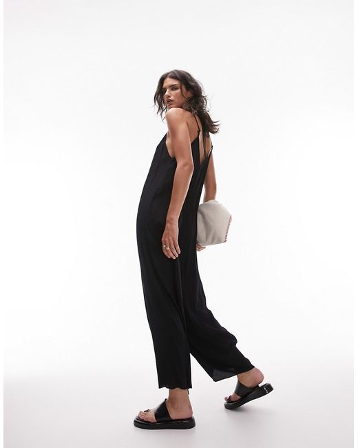 TopShop strappy tie back jumpsuit in