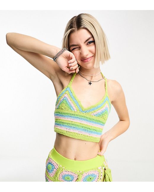 Collusion floral crochet beach top in part of a set