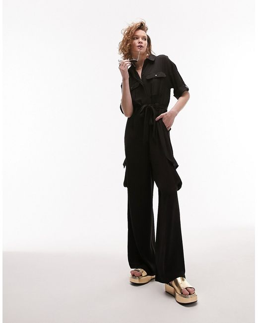 TopShop utility jumpsuit with pockets in