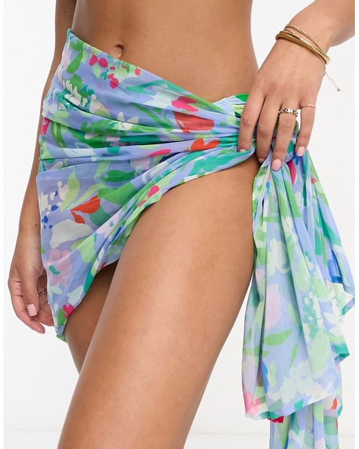 Accessorize beach sarong in abstract floral-