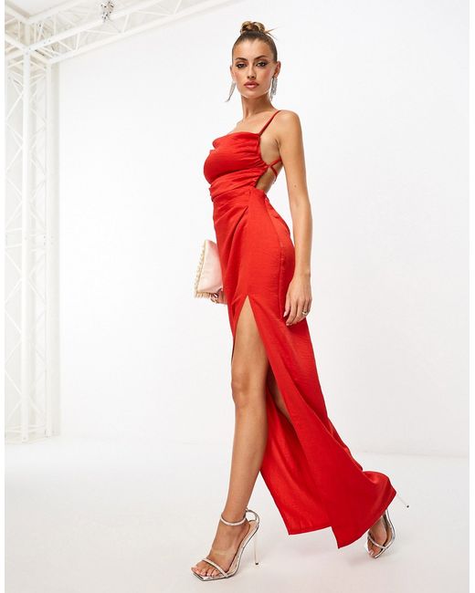 Jaded Rose cami maxi dress with open back in satin