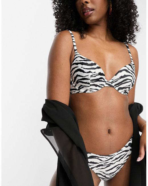 Dorina Burdine underwire bikini top in zebra print-