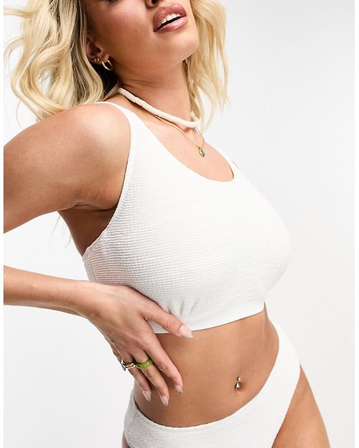 Ivory Rose Fuller Bust crinkle crop bikini top in
