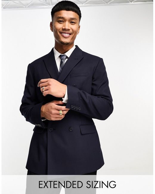 Asos Design slim double breasted suit jacket in