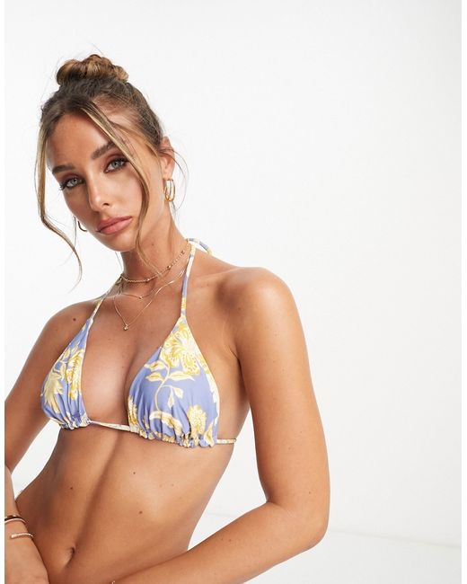 Rip Curl Oceans Together reversible triangle bikini top in