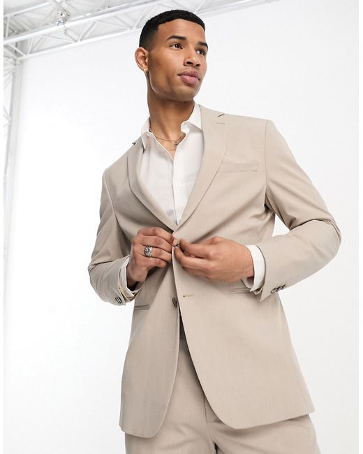 Selected Homme loose fit suit jacket in sand-