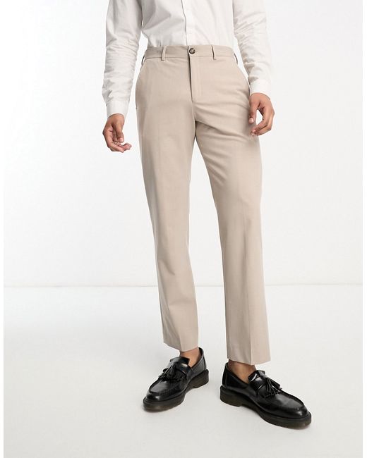 Selected Homme loose fit suit pants in sand-
