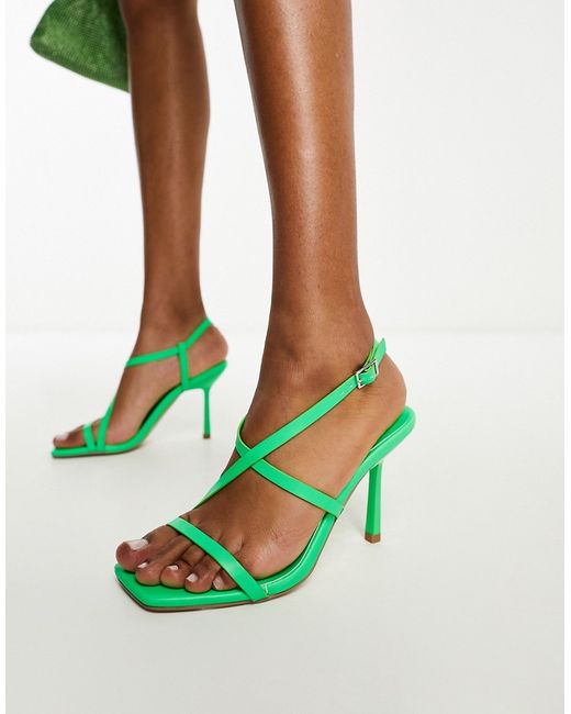 Office strappy heeled sandals in bright
