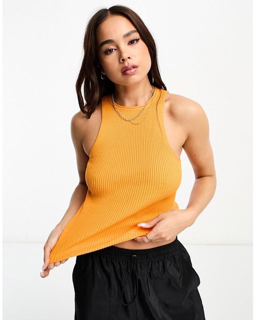 Asos Design knitted racer tank top in
