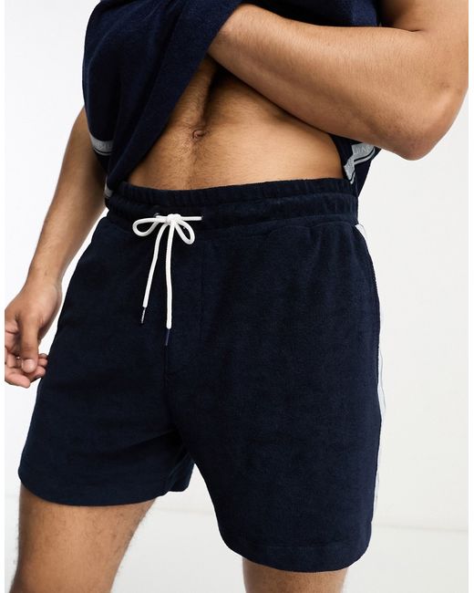 Calvin Klein core logo tape towelling short in navy part of a set-