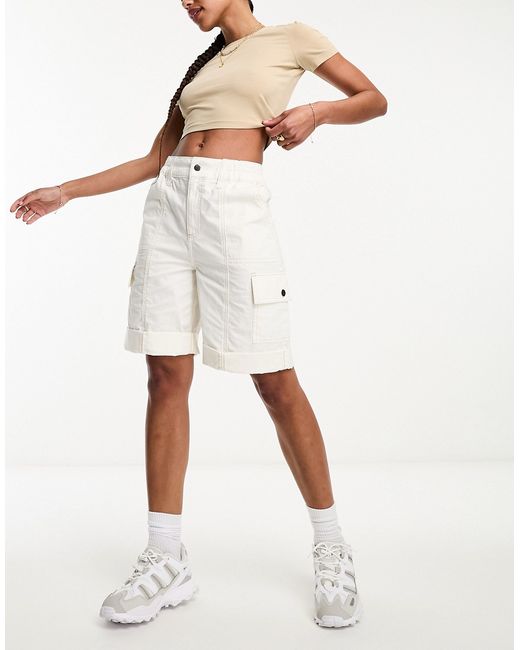 Asos Design longline cargo shorts with contrast stitch in