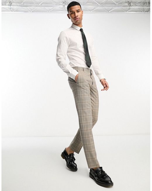Selected Homme slim fit suit pants in check-