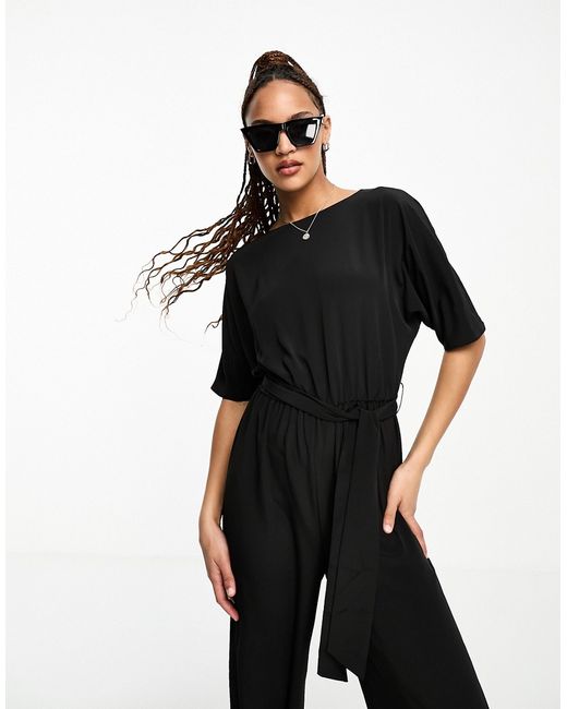 Asos Design slouchy jumpsuit with tie waist in