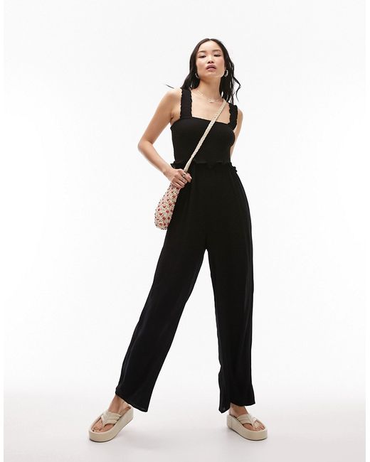 TopShop shirred jumpsuit in