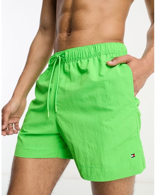 Tommy Hilfiger medium drawstring swim shorts in spring lime-