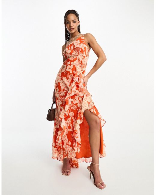 Ever New one shoulder cut out maxi dress in floral