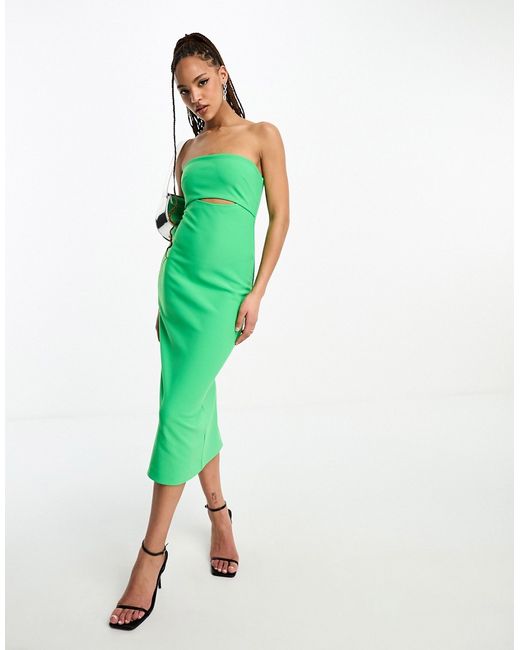 Ever New bandeau cut out midi dress in apple