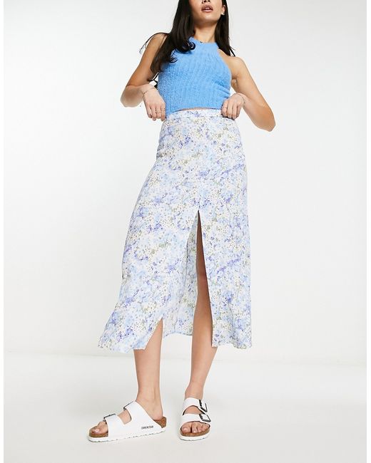 Other Stories midaxi skirt with slit in floral