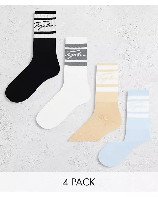 Topman Signature tube socks in pastels 4pk-