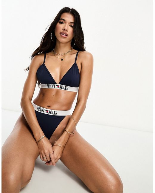 Tommy Hilfiger Tommy Jeans archive triangle bikini top in