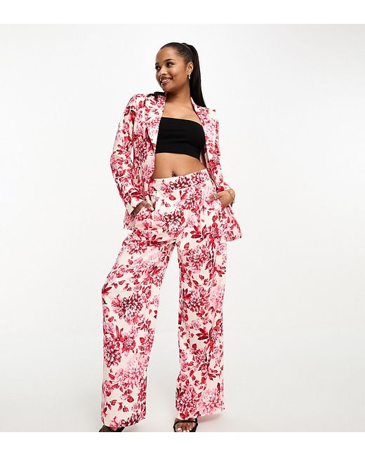 Ever New Petite satin pants in floral print part of a set