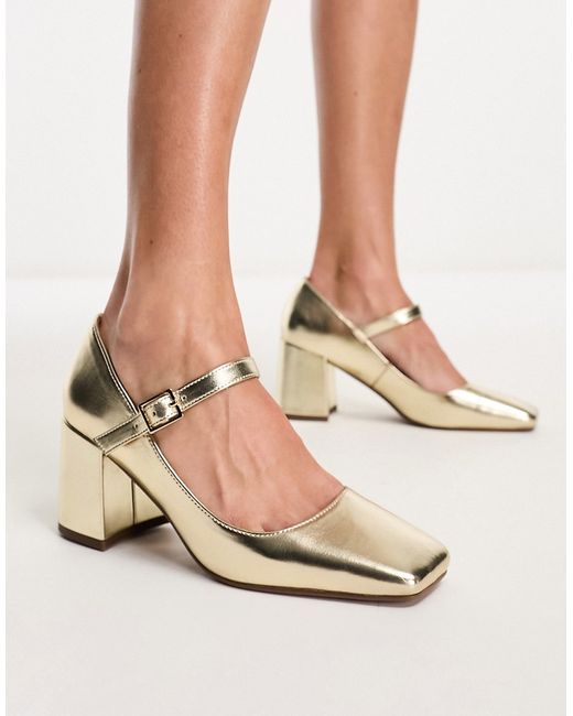 Asos Design Selene mary jane mid heeled shoes in