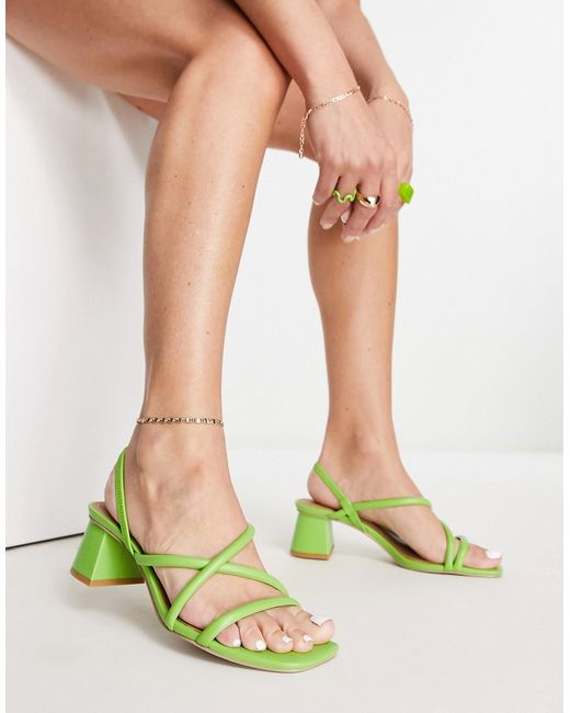 Other Stories leather strappy heeled sandals in
