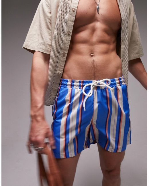 Topman pastel stripe swim shorts-