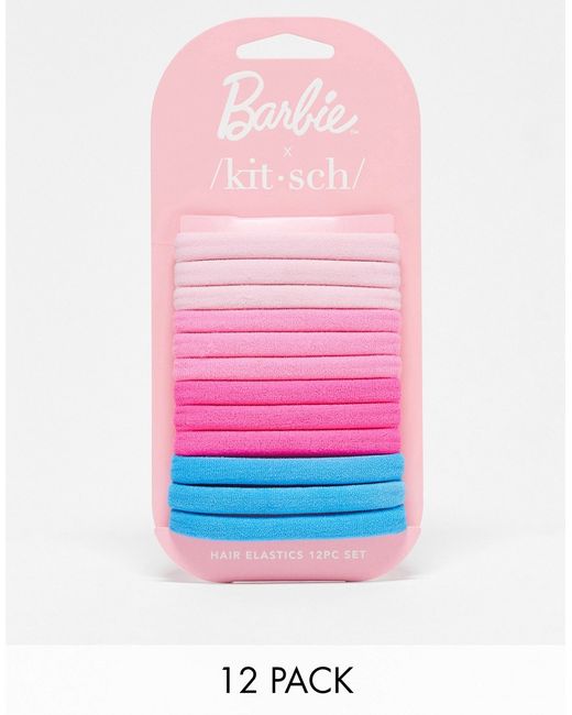 Kitsch x Barbie 12-pack nylon hair elastics-
