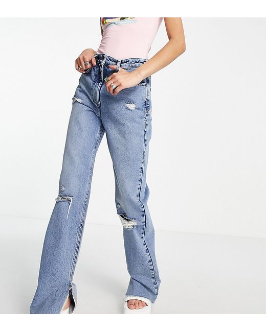 Collusion x005 split hem straight leg jeans in vintage