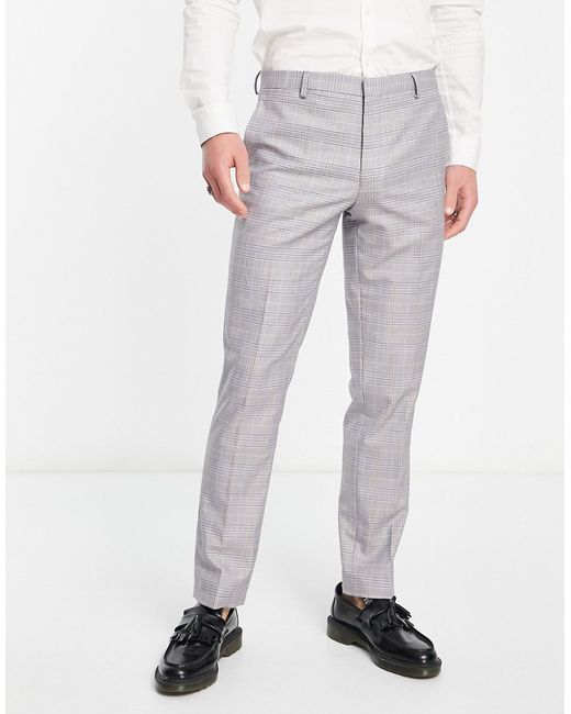 Shelby & Sons earlswood slim fit single breast check pants in