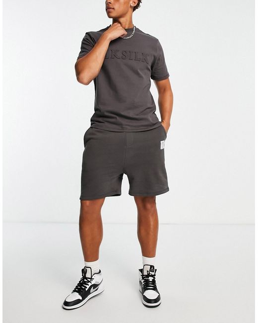SikSilk oversized jersey shorts in washed part of a set