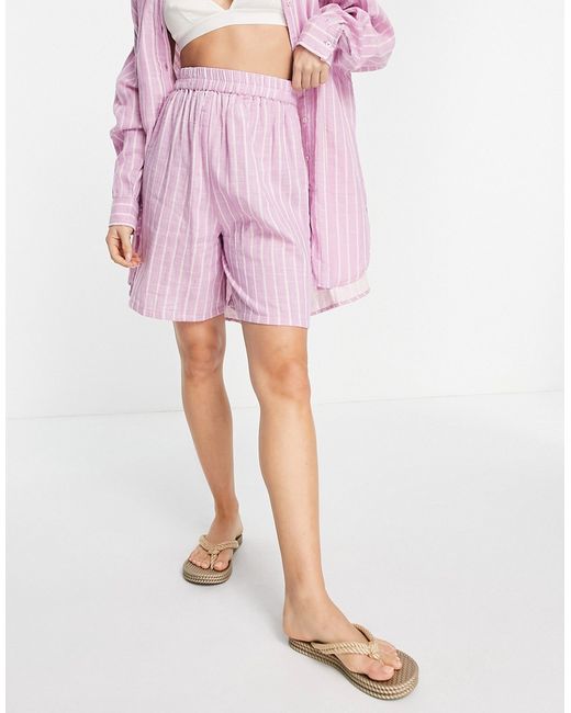 Selected Femme shorts in stripe part of a set LPINK