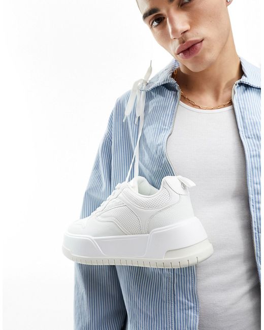 Asos Design chunky sneakers in with perforated panels