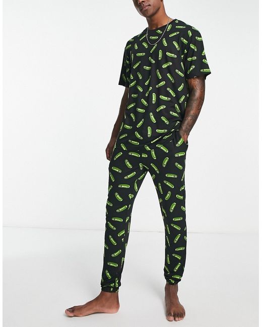 Urban Threads Rick And Morty pickle pajama set in