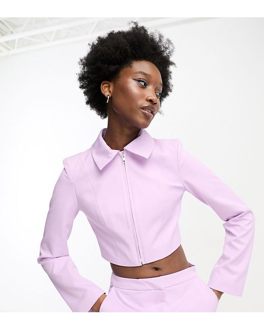 Collusion zip through jacket in lilac part of a set-