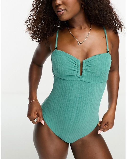 Onia towelling swimsuit with removable straps in