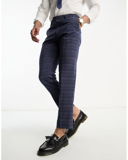 French Connection suit pants in marine check-
