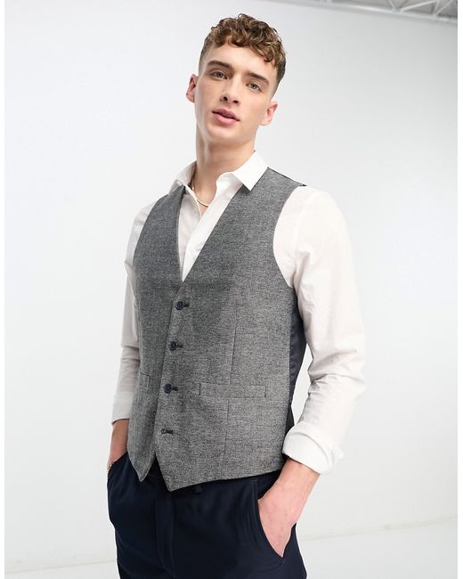French Connection suit vest in herringbone