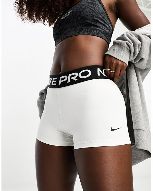 Nike Training Pro 365 3inch shorts in white