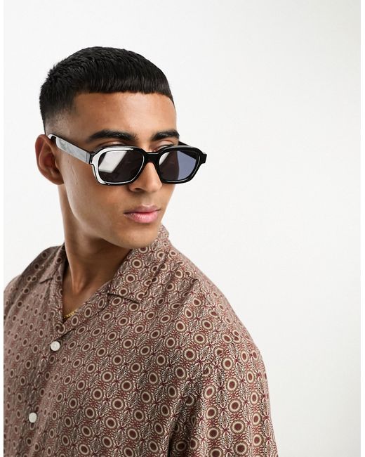 Selected Homme rectangle sunglasses in