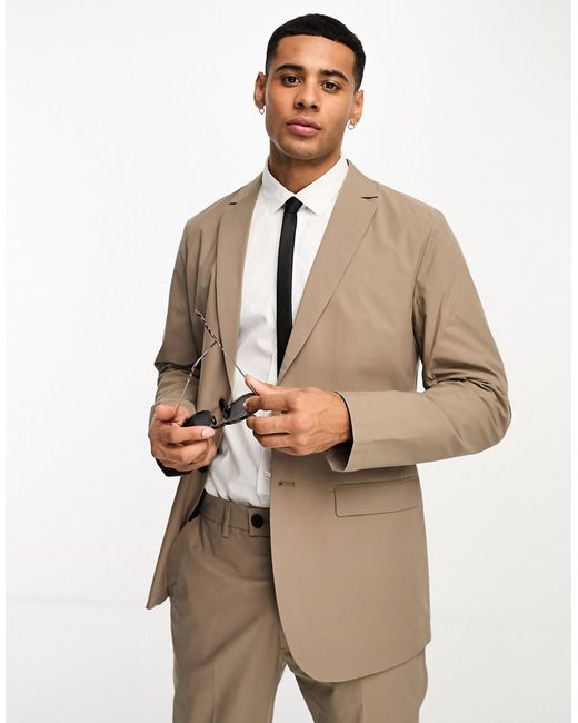 Selected Homme slim fit commuter suit jacket in light