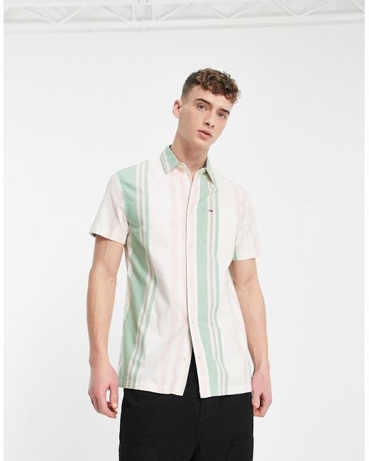Tommy Jeans stripe short sleeve shirt classic fit in