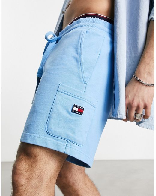 Tommy Jeans badge logo jersey shorts in