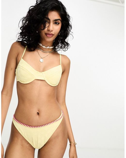 PacSun emma daisy cup detail bikini top in part of a set