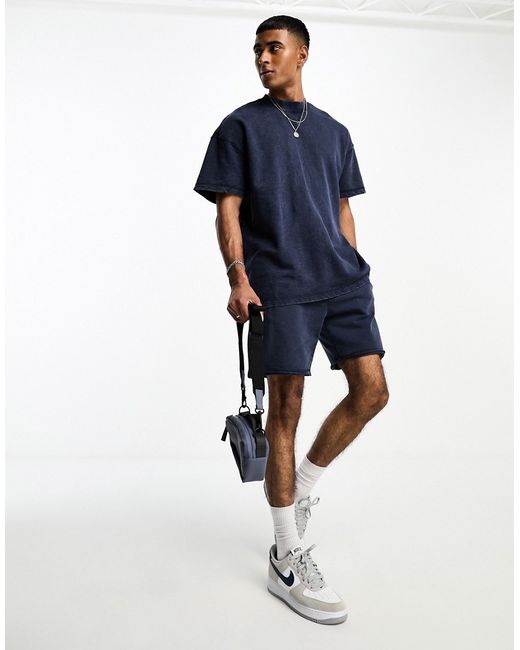 Only & Sons jersey shorts in washed part of a set