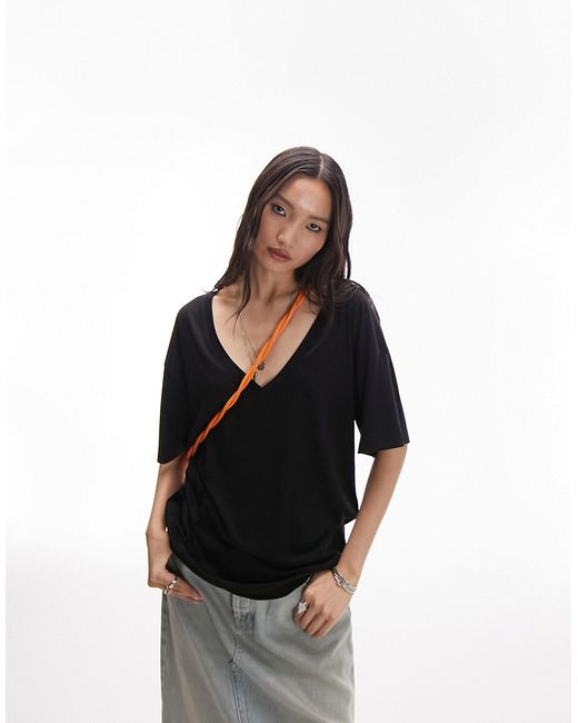 TopShop premium basic slouchy v neck tee in