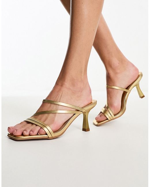 Asos Design Hartley strappy mid sandal heeled mules in
